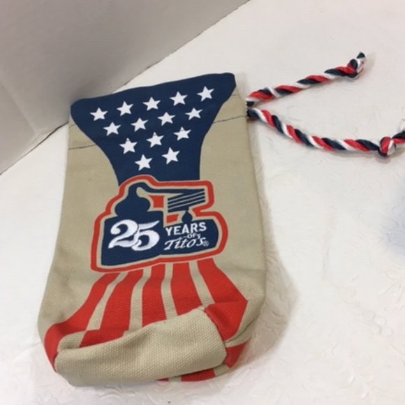 Tito's Vodka Bottle Bag Drawstring America Red White & Blue 25 Years Patriot - Picture 3 of 5